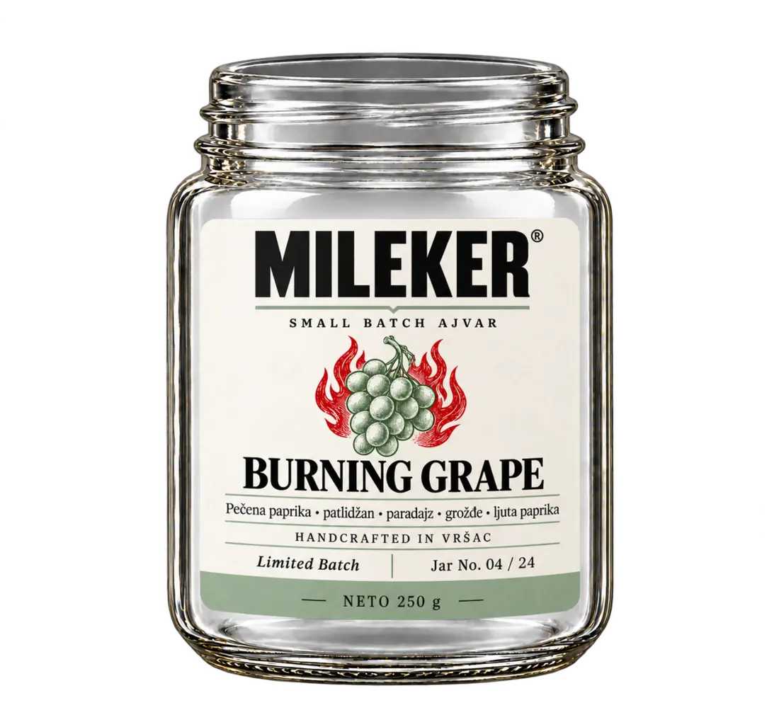 Otvorena prazna Mileker Burning Grape tegla