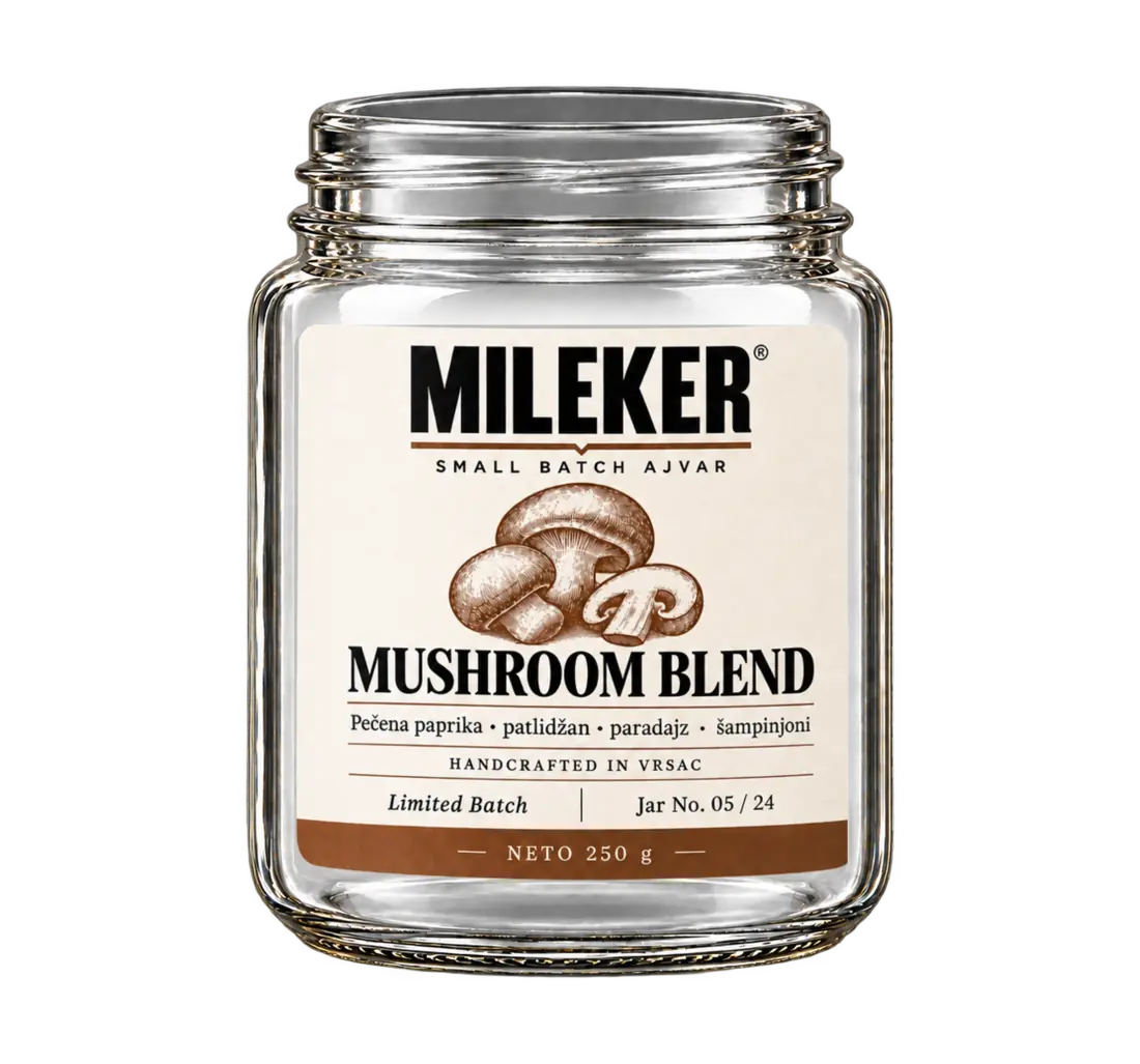 Otvorena prazna Mileker Mushroom Blend tegla
